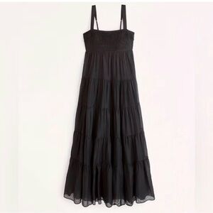 Abercrombie & Finch Tiered Ruched Babydoll Maxi Dress